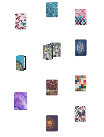 CAWA Slim Smart Case/Cover for Kindle 6" (Gen 10, 2019) - Colours & Shapes