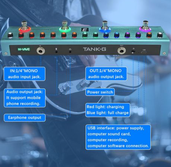 M-VAVE Tank Guitar / Bass Multi-Effects Pedal - Image 4